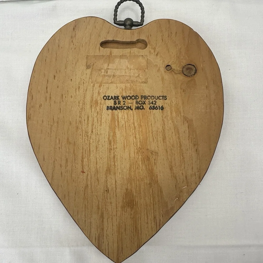 Vintage Wooden Mother Poem Heart Shape Pink Roses‎ Glossy Wall Hanging Plaque 9